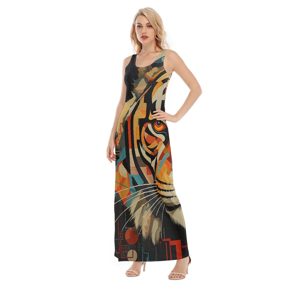 All-Over Print Women's Vest Dress | Length To Ankle