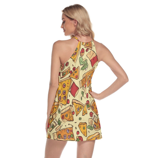 All-Over Print Women's Round Neck Above Knee Dress