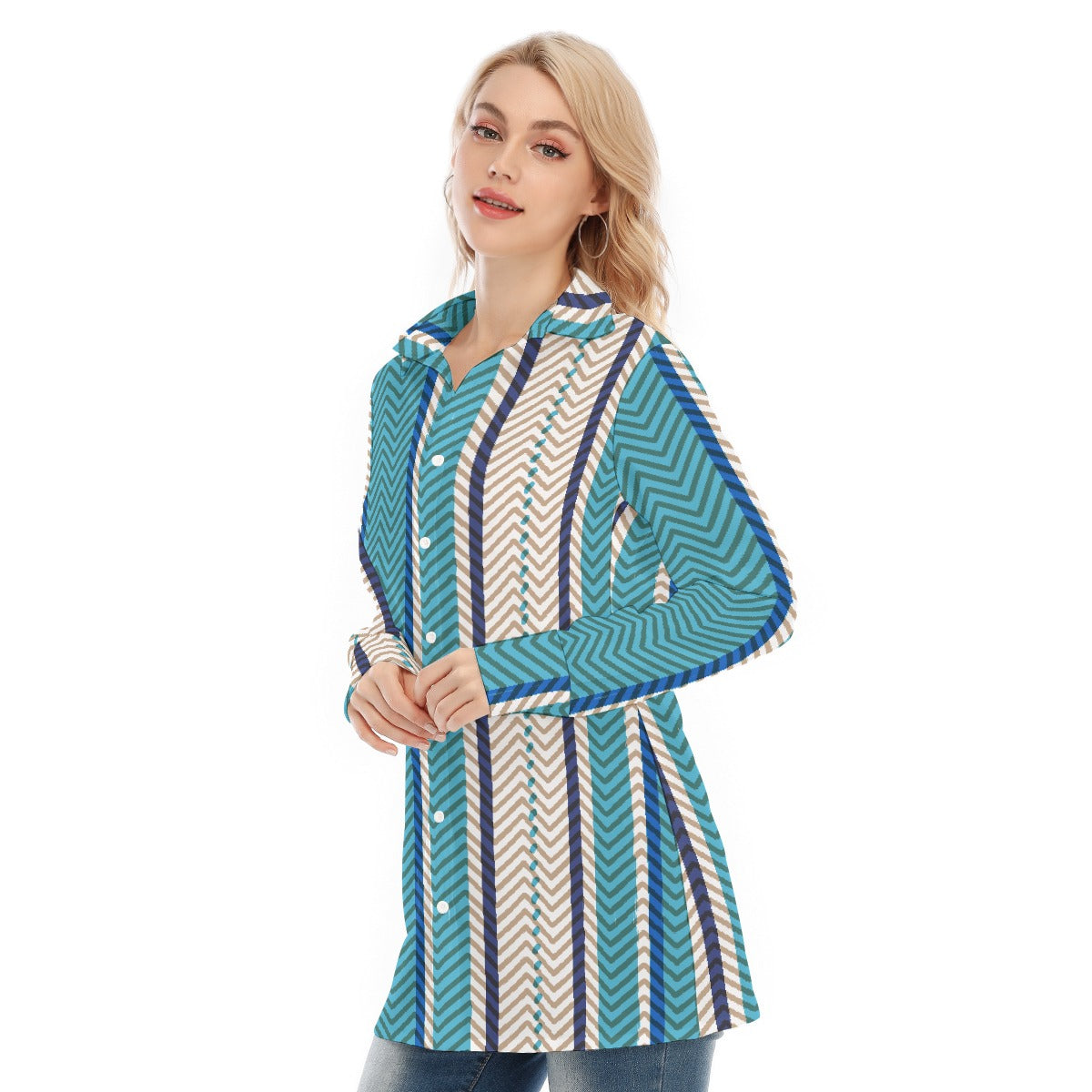 All-Over Print Women's Long Shirt