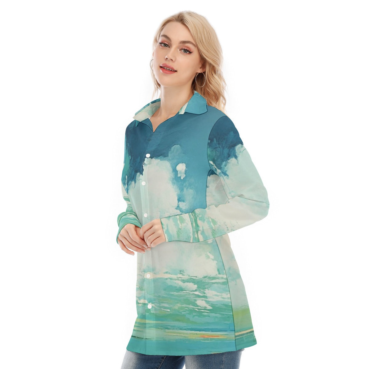 All-Over Print Women's Long Shirt