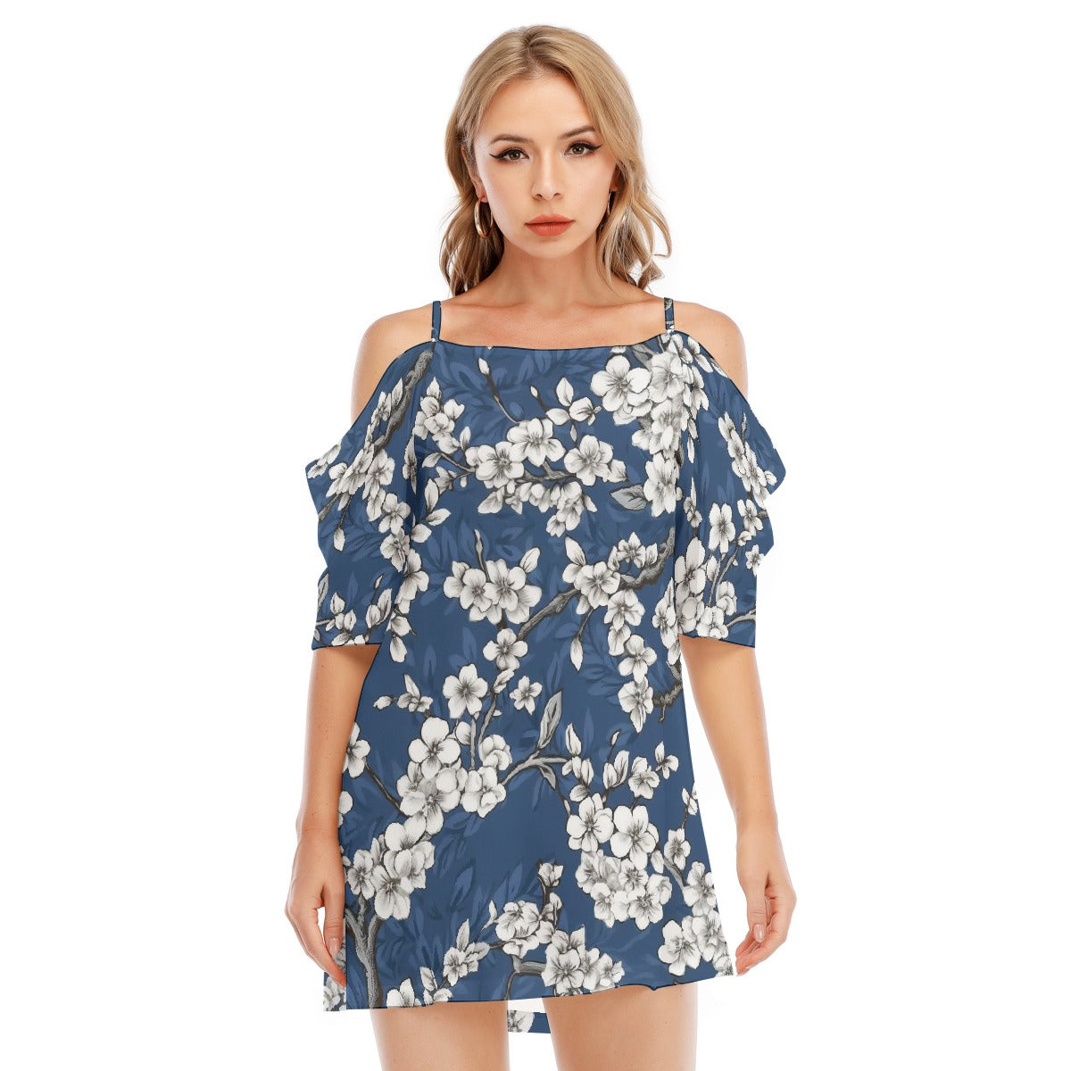 All-Over Print Women's Off-shoulder Cami Dress