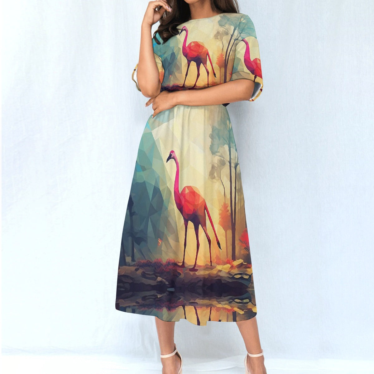 All-Over Print Women's Elastic Waist Dress