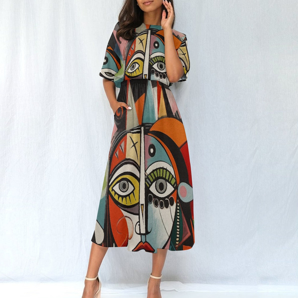 All-Over Print Women's Elastic Waist Dress