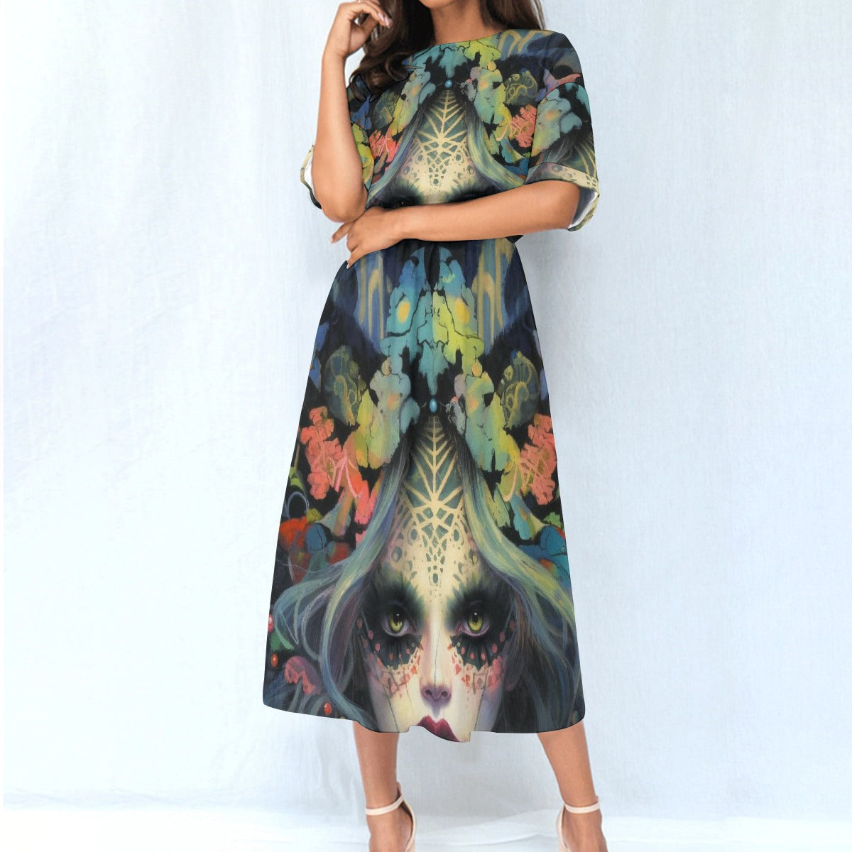 All-Over Print Women's Elastic Waist Dress