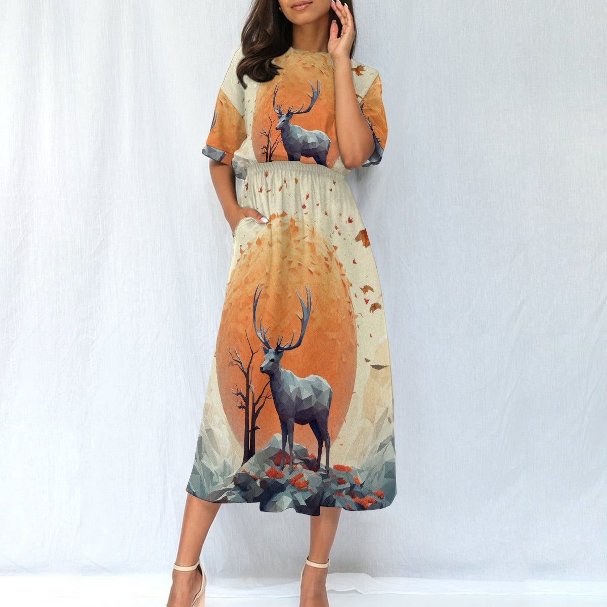 All-Over Print Women's Elastic Waist Dress