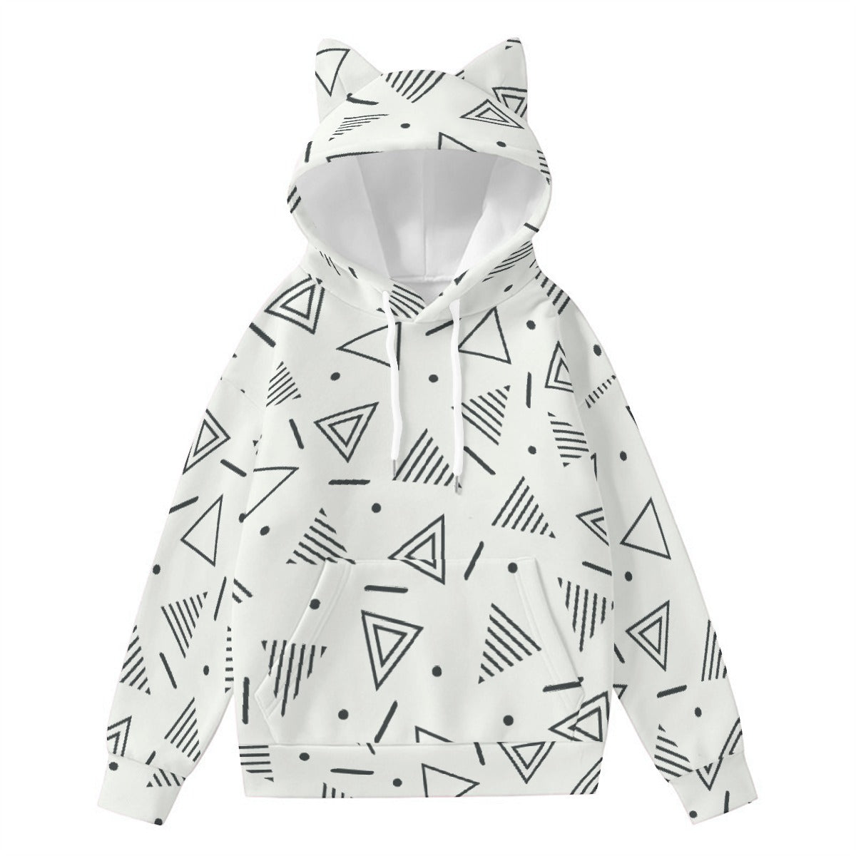 All-Over Print Women’s Hoodie With Decorative Ears