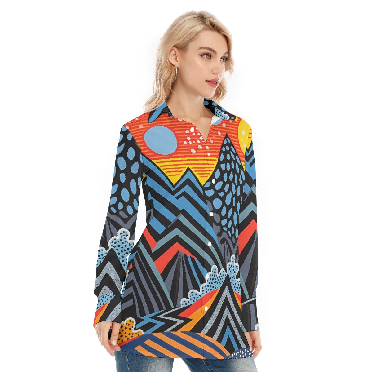 All-Over Print Women's Long Shirt