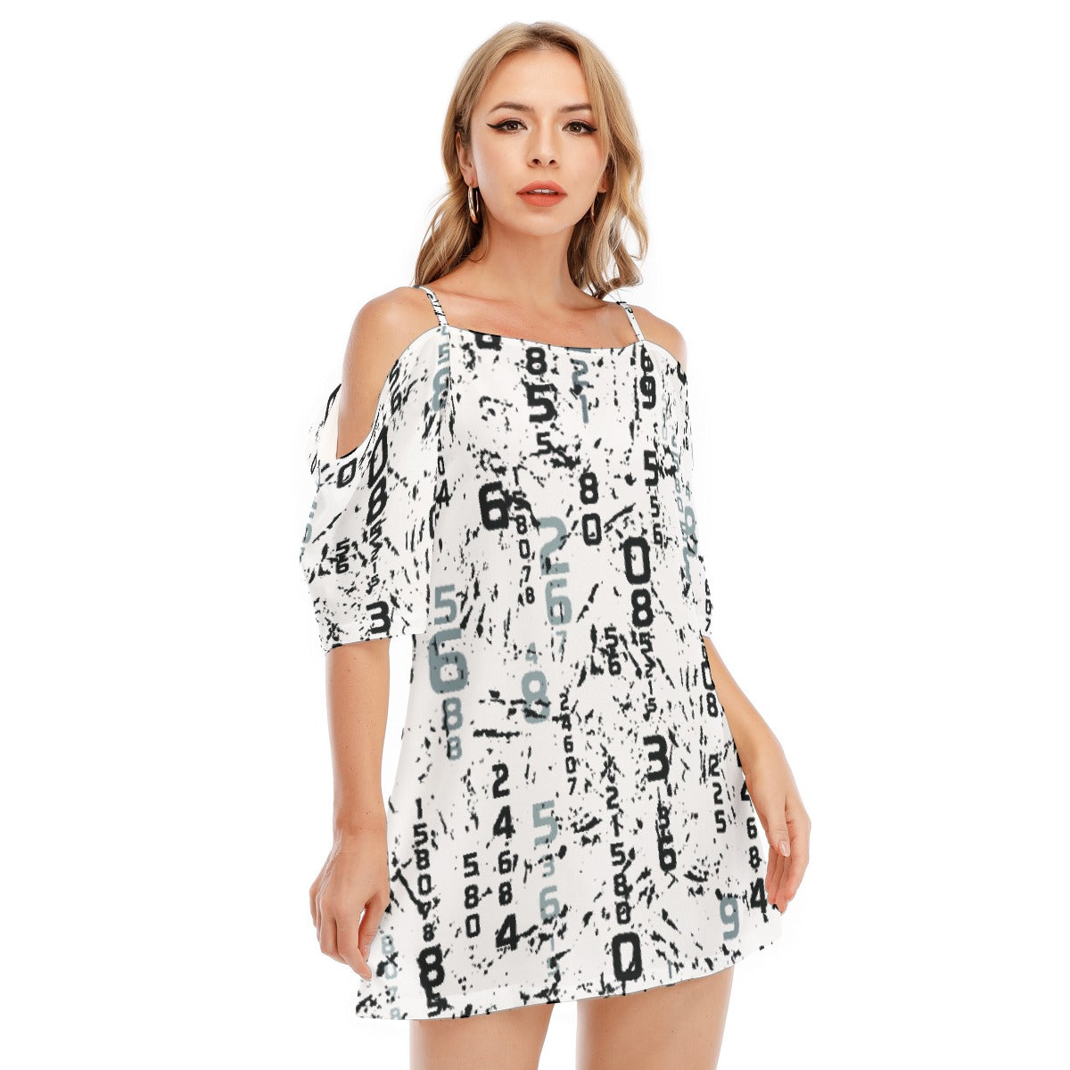 All-Over Print Women's Off-shoulder Cami Dress