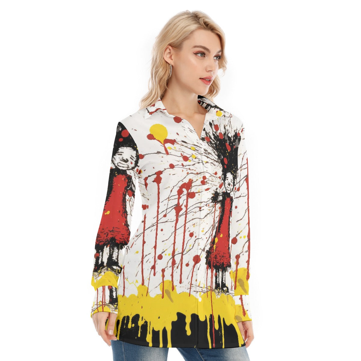 All-Over Print Women's Long Shirt