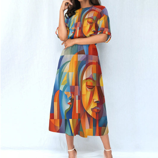 All-Over Print Women's Elastic Waist Dress