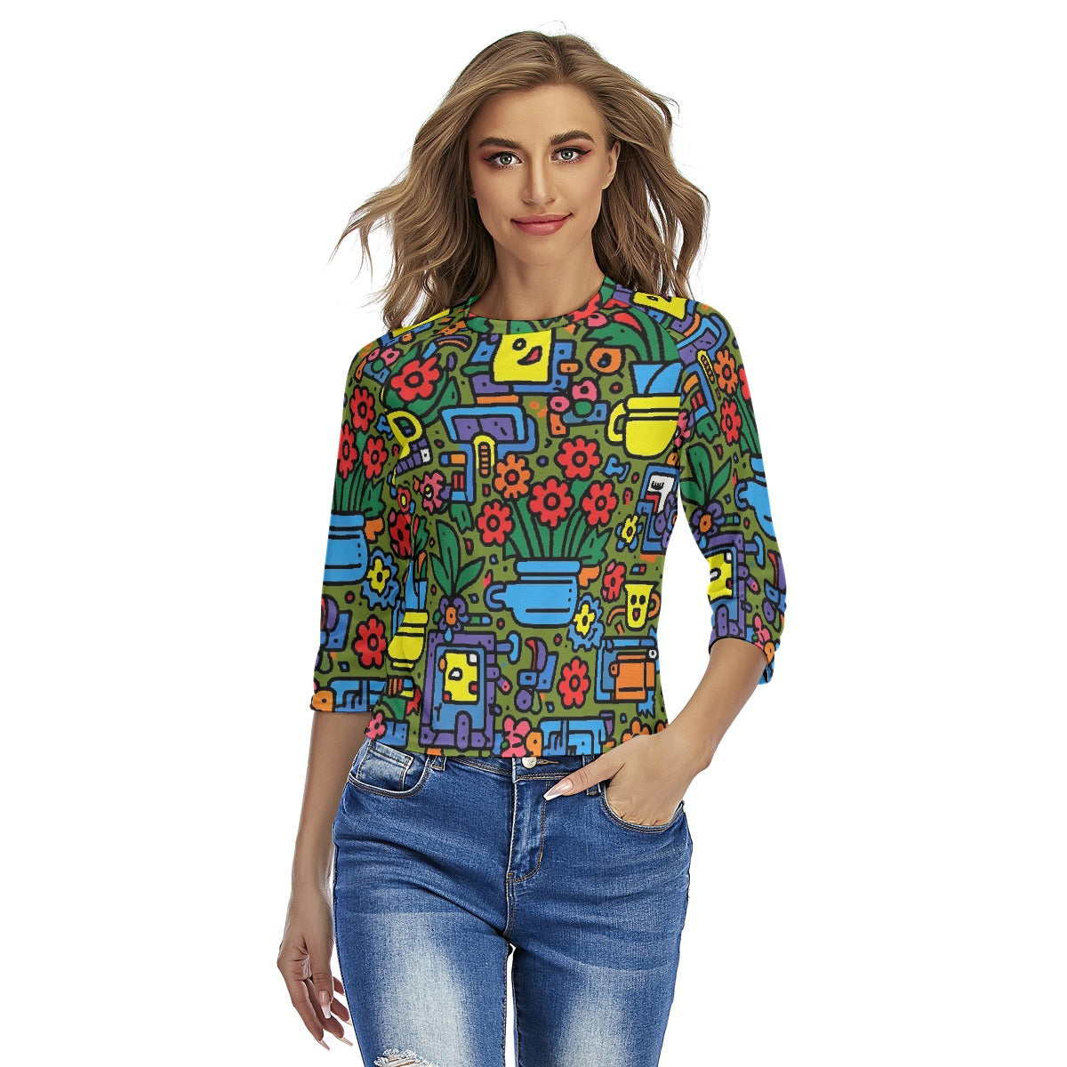 All-Over Print Women's Raglan Sleeves T-shirts