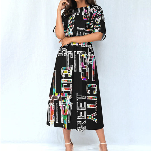 All-Over Print Women's Elastic Waist Dress