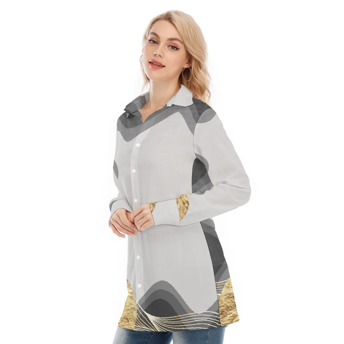 All-Over Print Women's Long Shirt