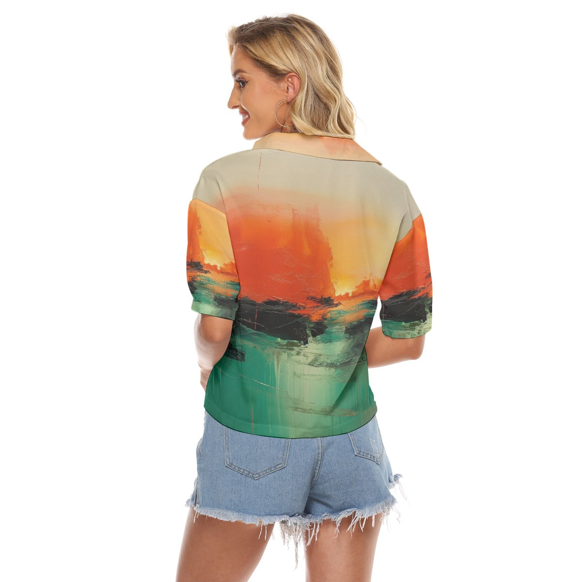 All-Over Print Women's V-neck Shirts