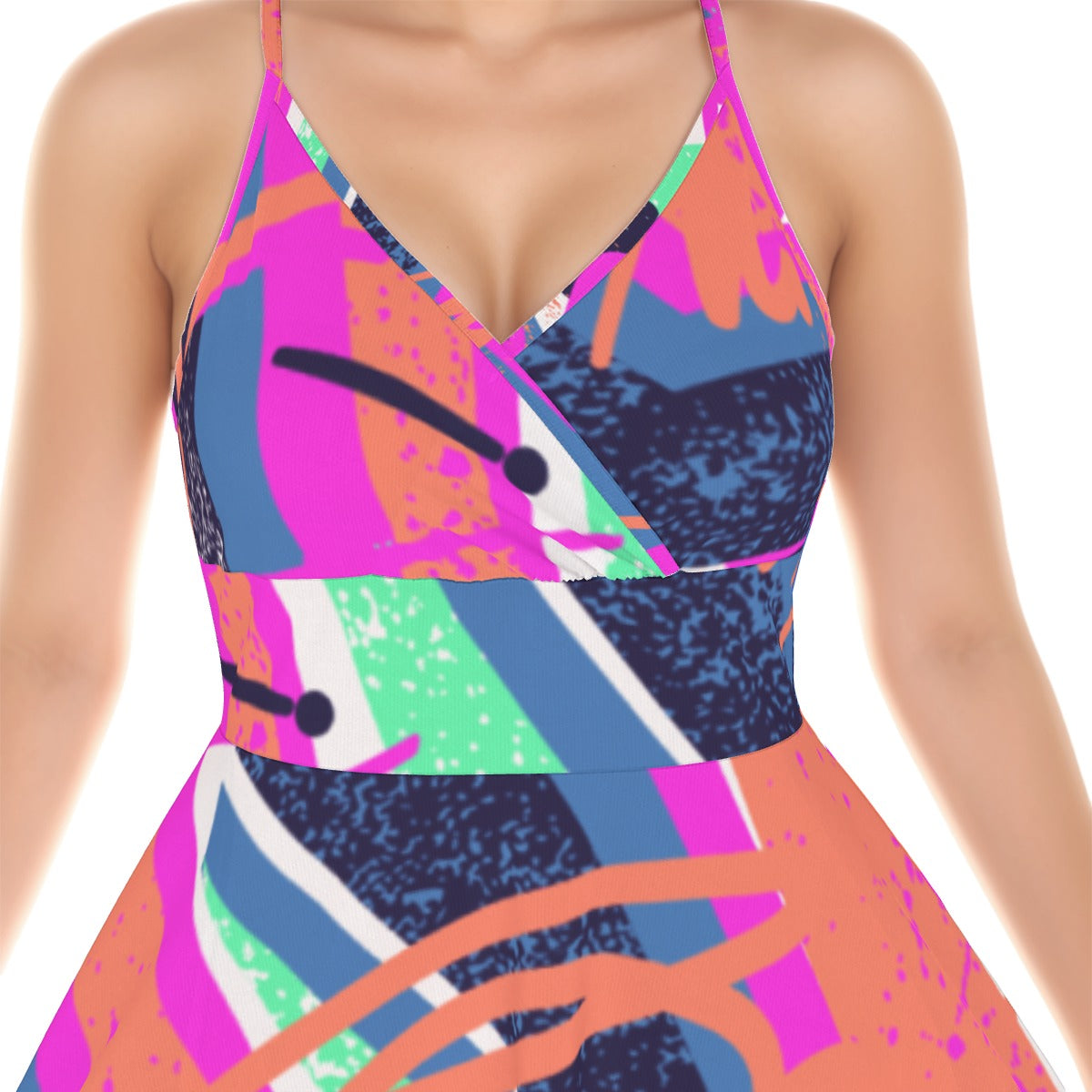 All-Over Print Women‘s Cross Cami Dress