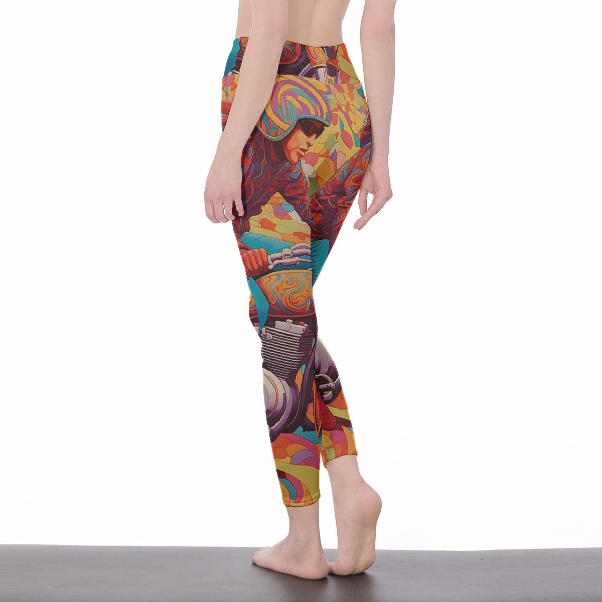 All-Over Print Women's High Waist Leggings | Side Stitch Closure