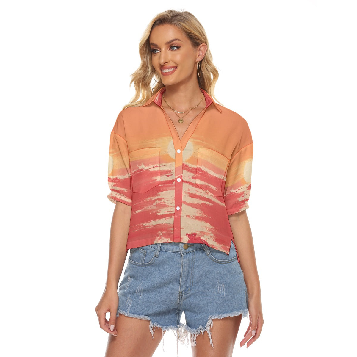 All-Over Print Women's V-neck Shirts