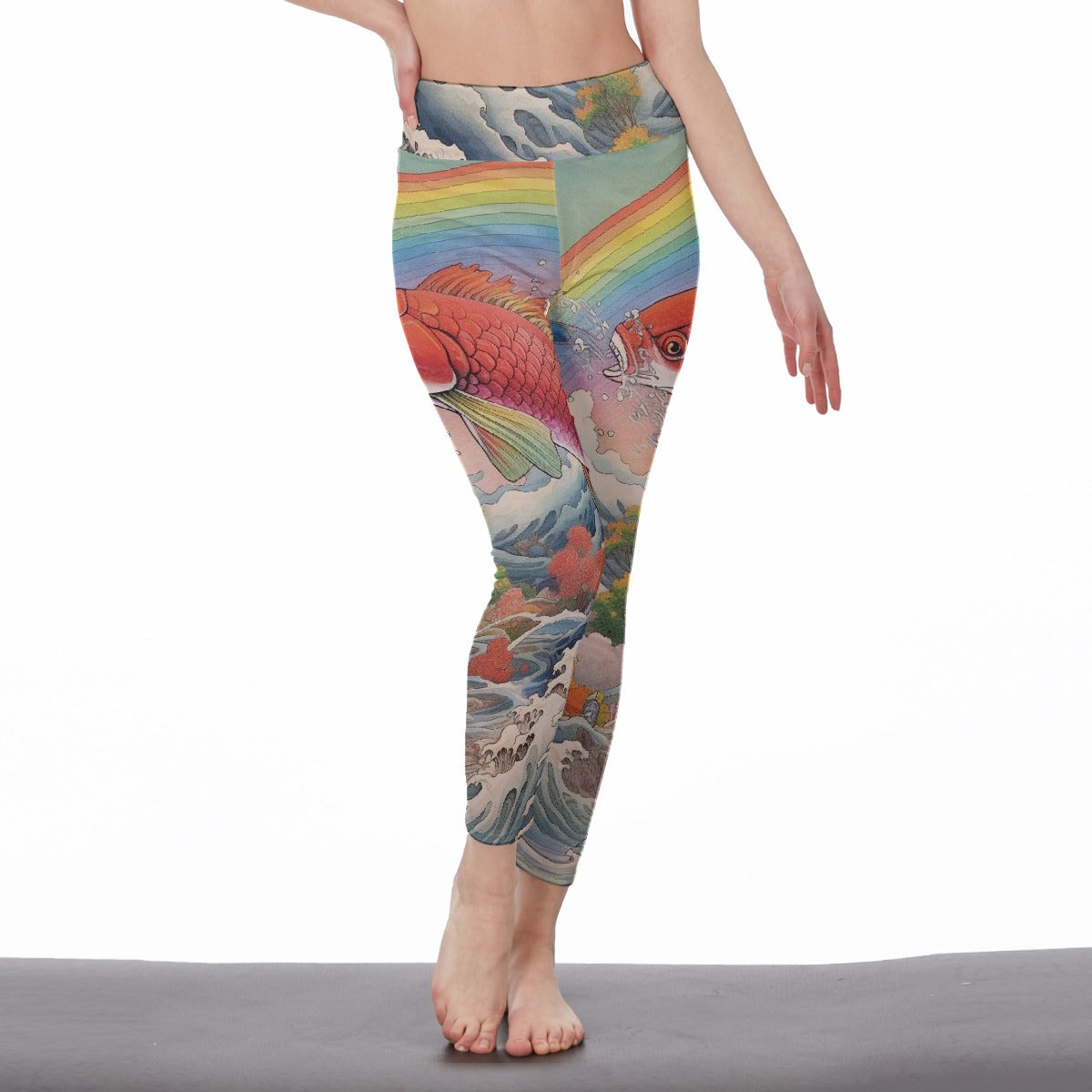 All-Over Print Women's High Waist Leggings | Side Stitch Closure