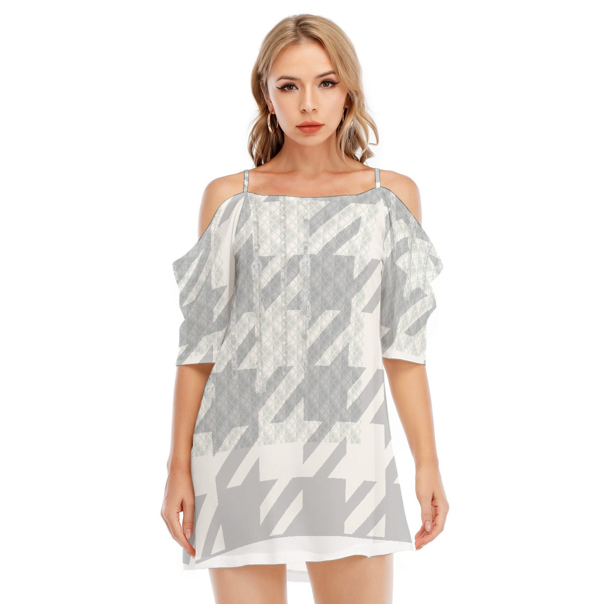 All-Over Print Women's Off-shoulder Cami Dress