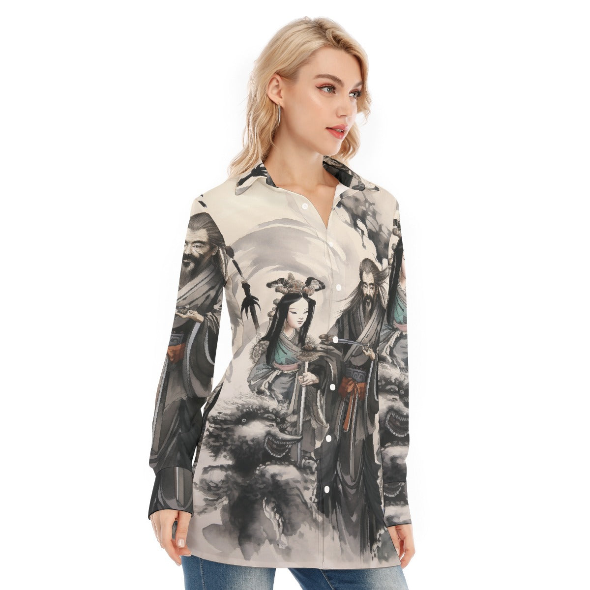 All-Over Print Women's Long Shirt