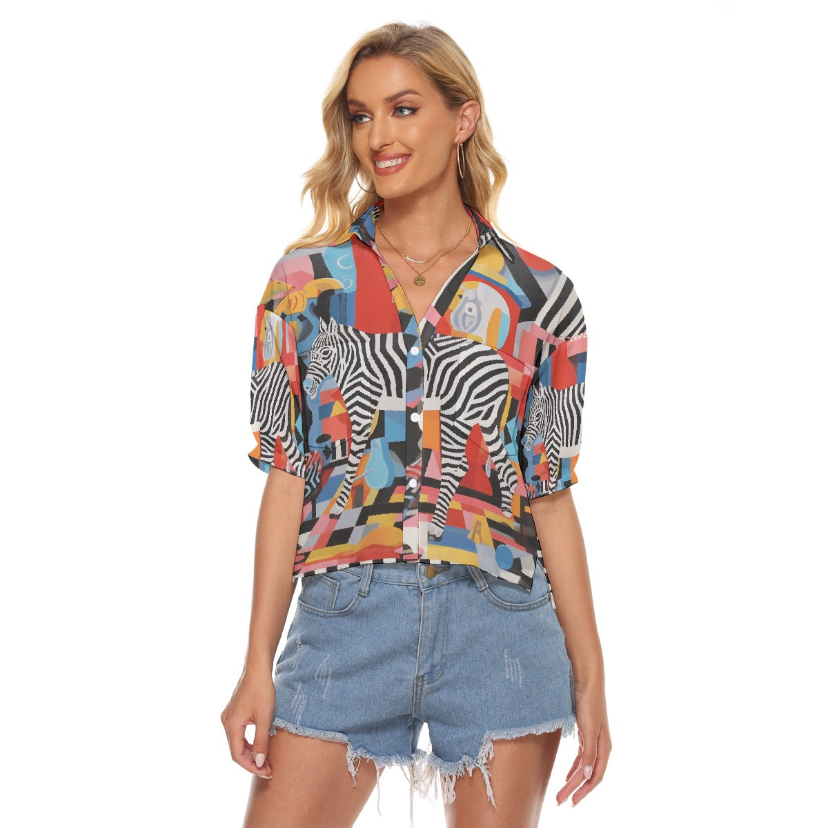 All-Over Print Women's V-neck Shirts