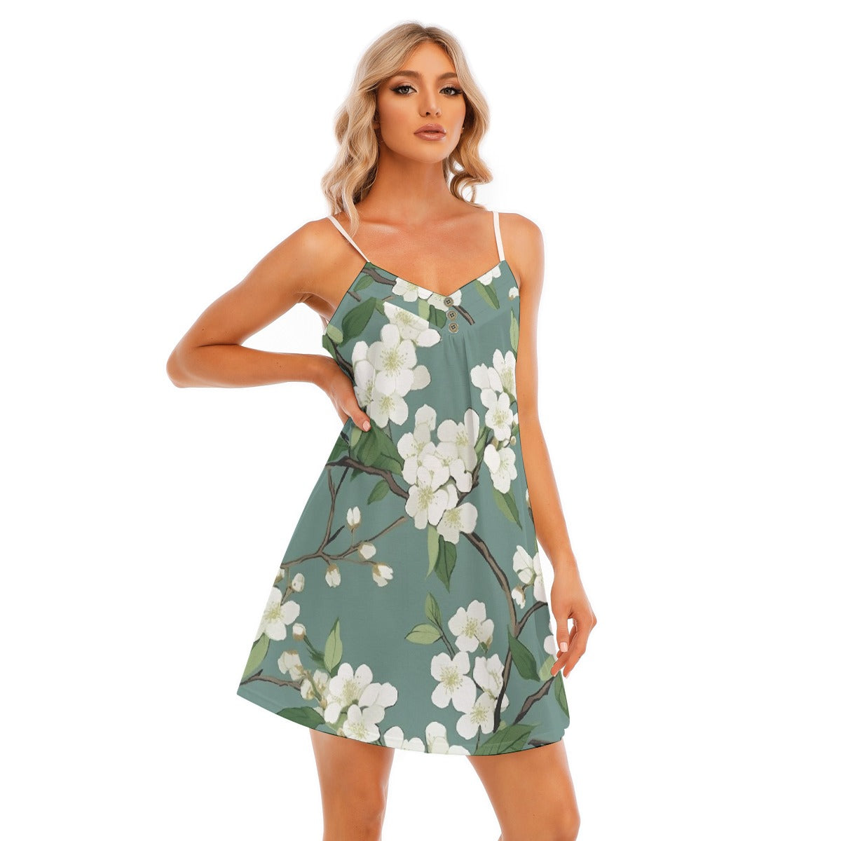 All-Over Print Women's V-neck Cami Dress