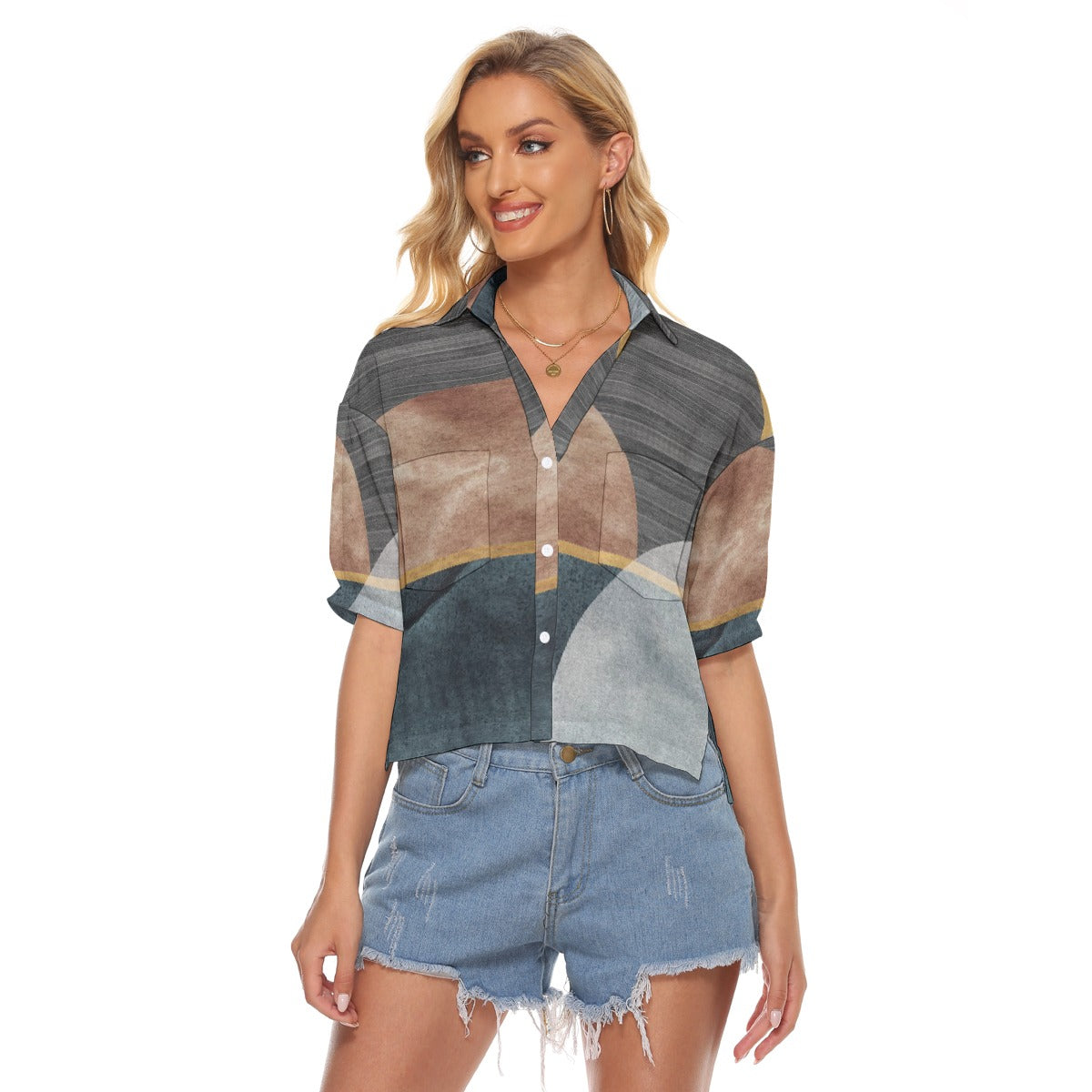 All-Over Print Women's V-neck Shirts