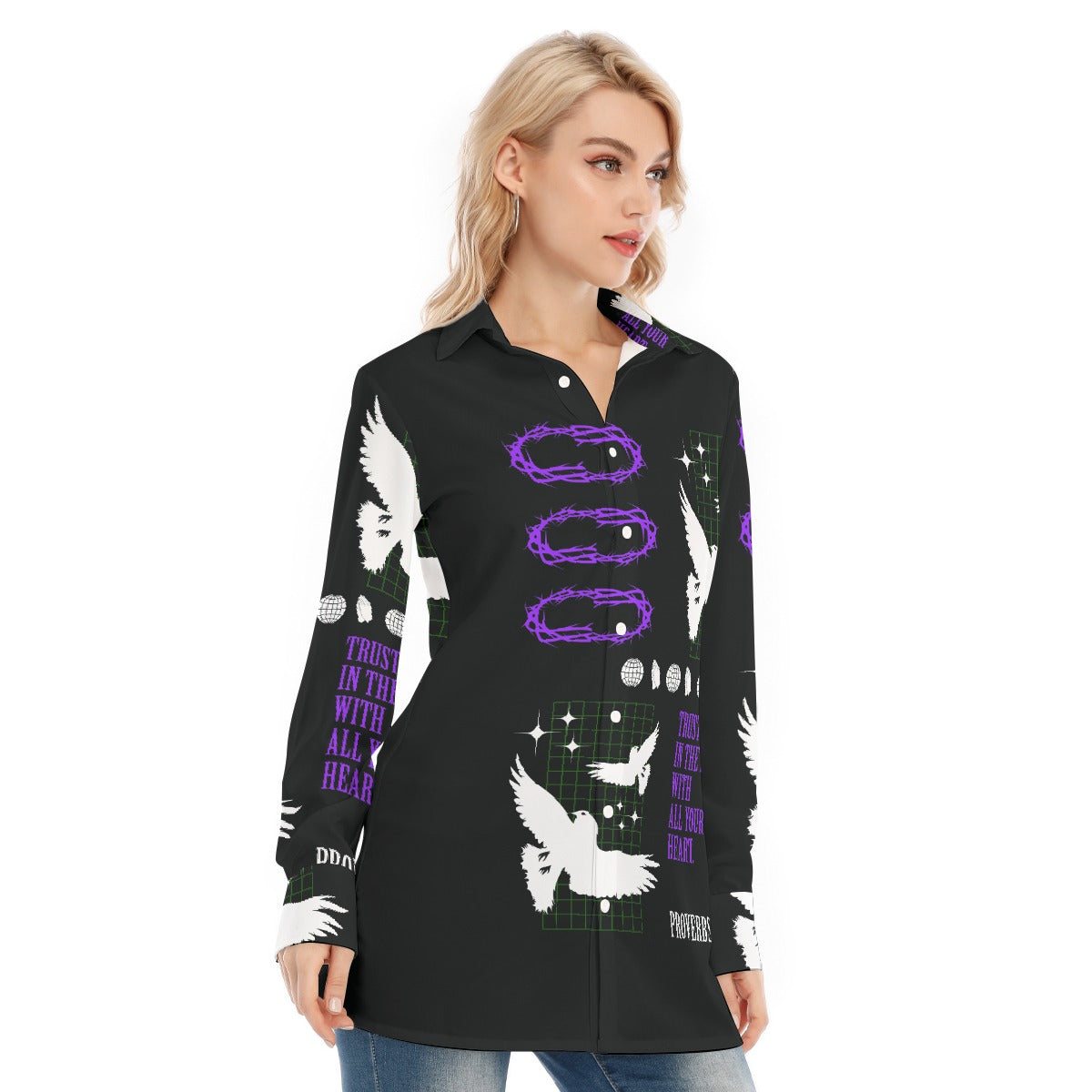 All-Over Print Women's Long Shirt