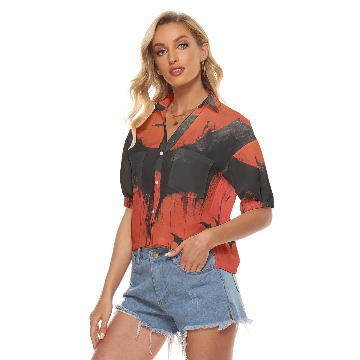 All-Over Print Women's V-neck Shirts