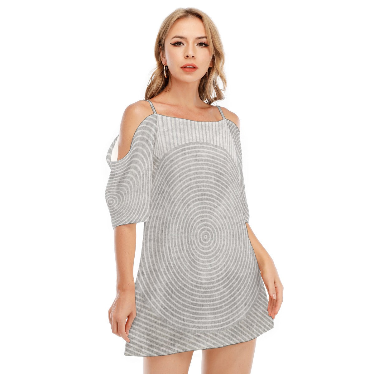 All-Over Print Women's Off-shoulder Cami Dress