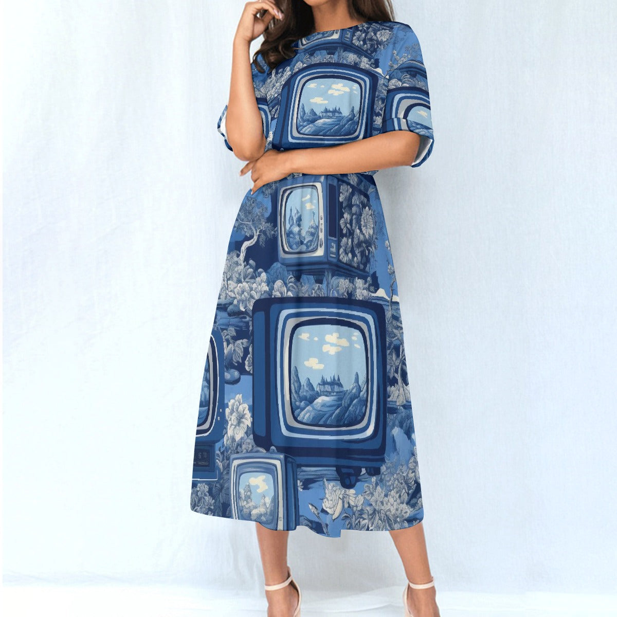 All-Over Print Women's Elastic Waist Dress