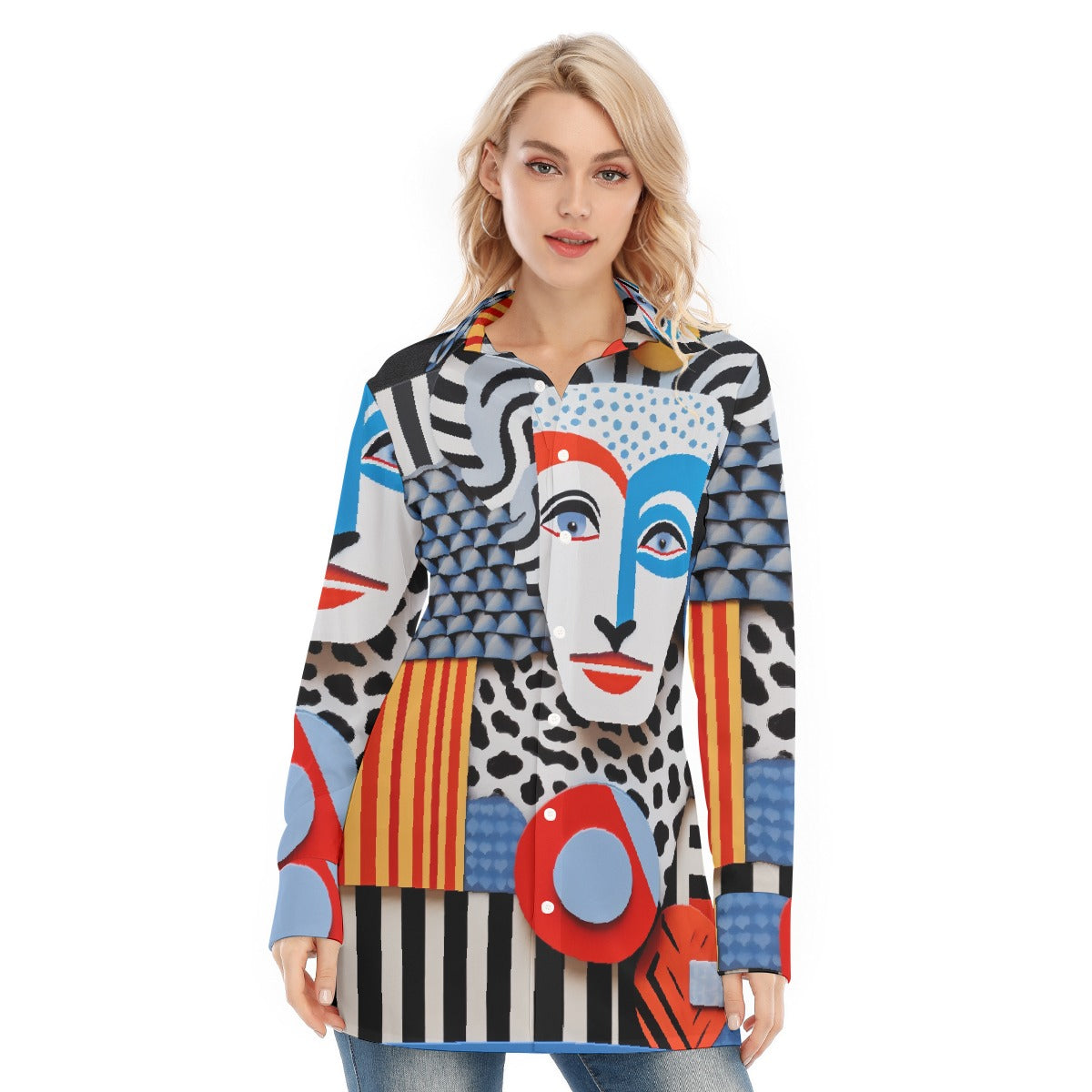 All-Over Print Women's Long Shirt