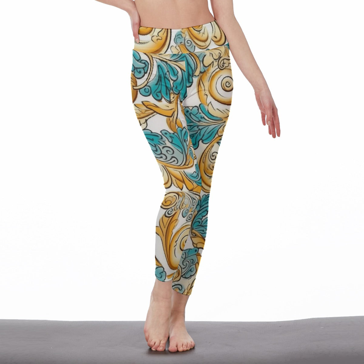 All-Over Print Women's High Waist Leggings | Side Stitch Closure