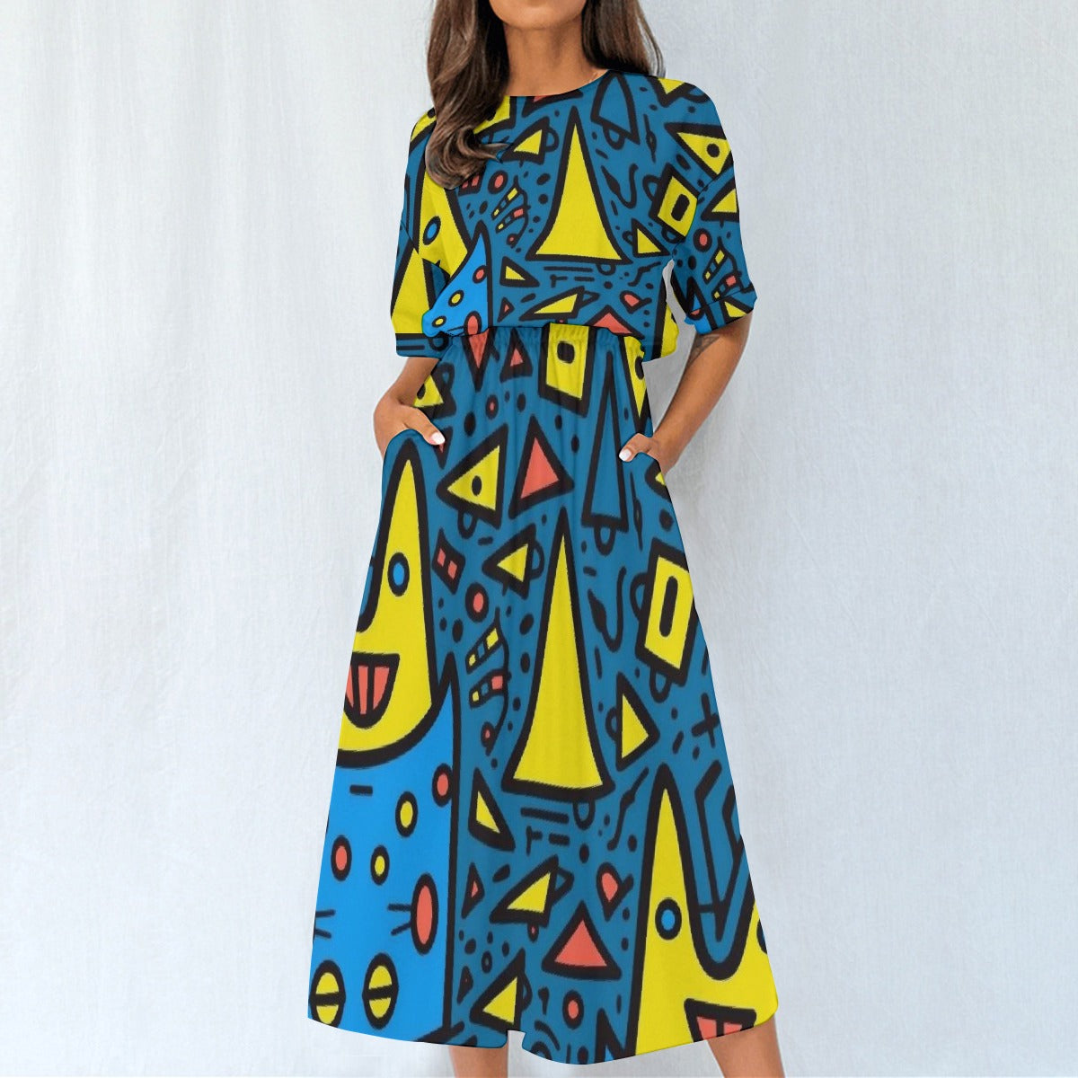 All-Over Print Women's Elastic Waist Dress