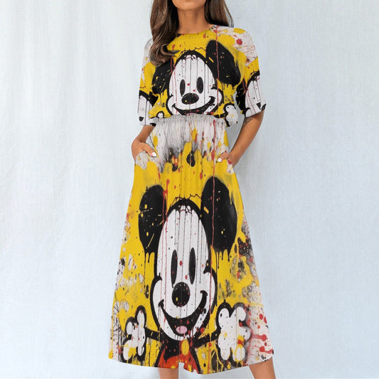 All-Over Print Women's Elastic Waist Dress