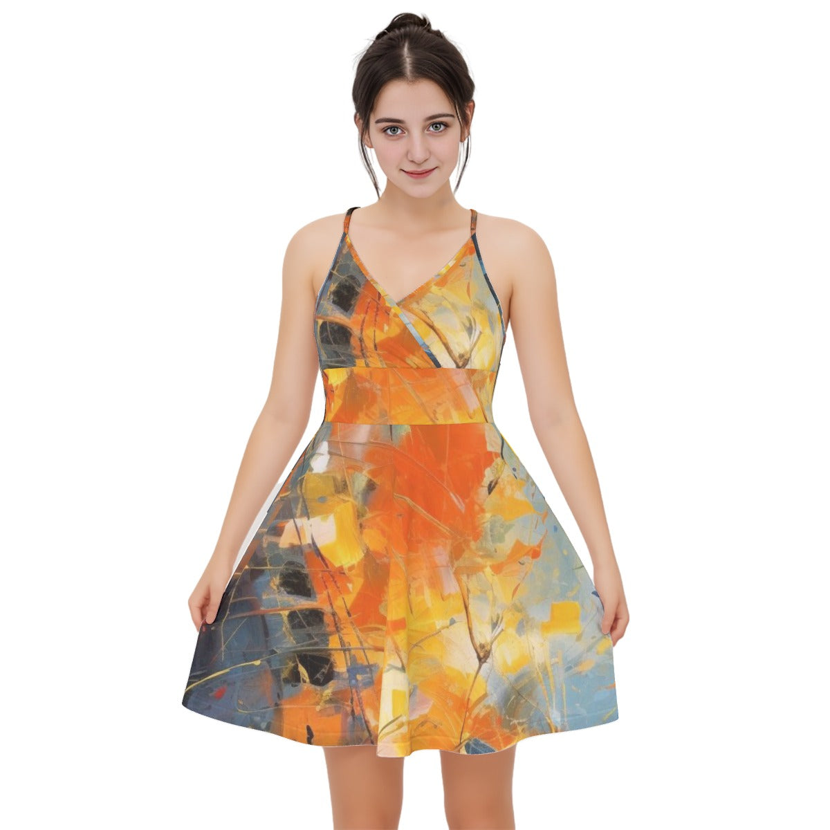 All-Over Print Women‘s Cross Cami Dress