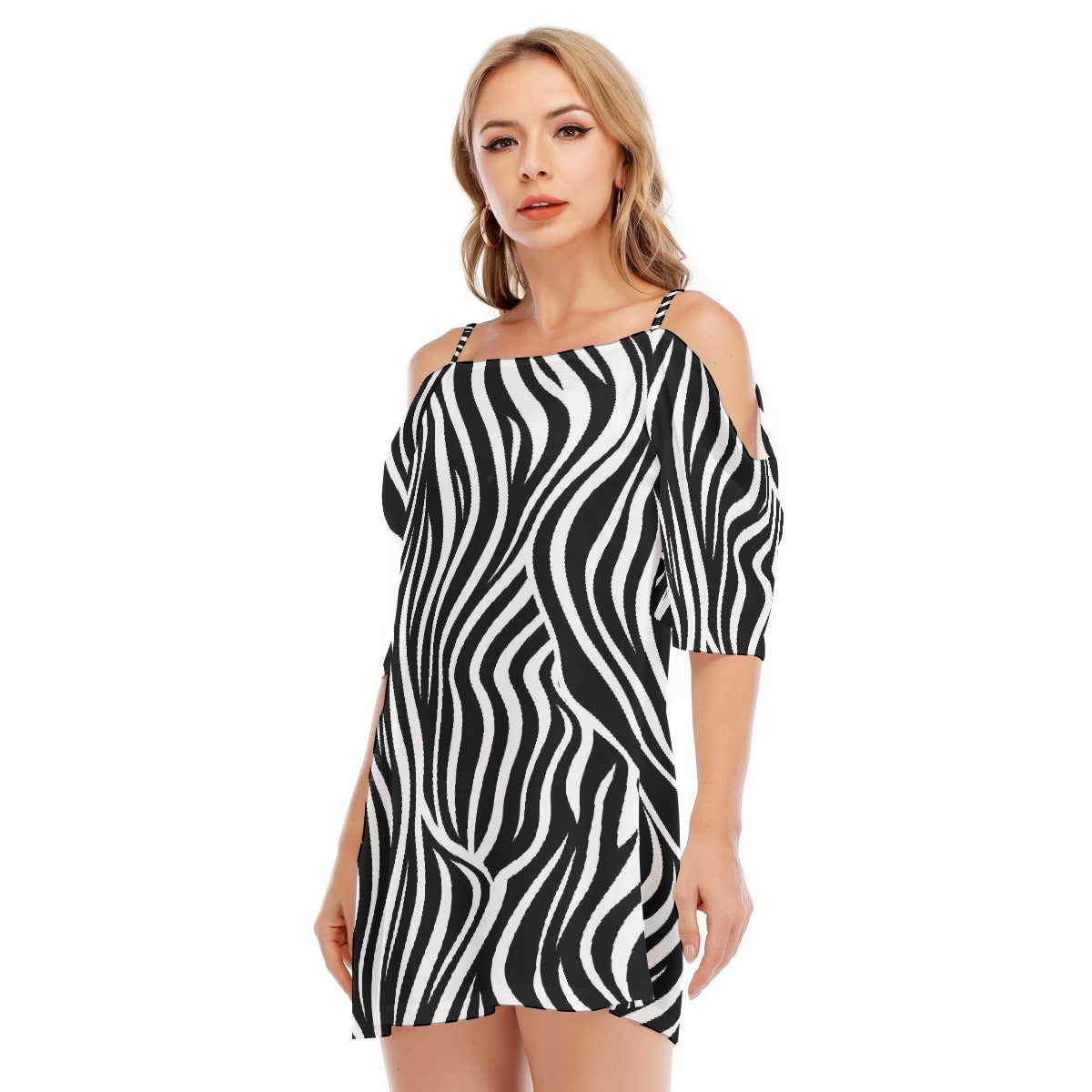 All-Over Print Women's Off-shoulder Cami Dress