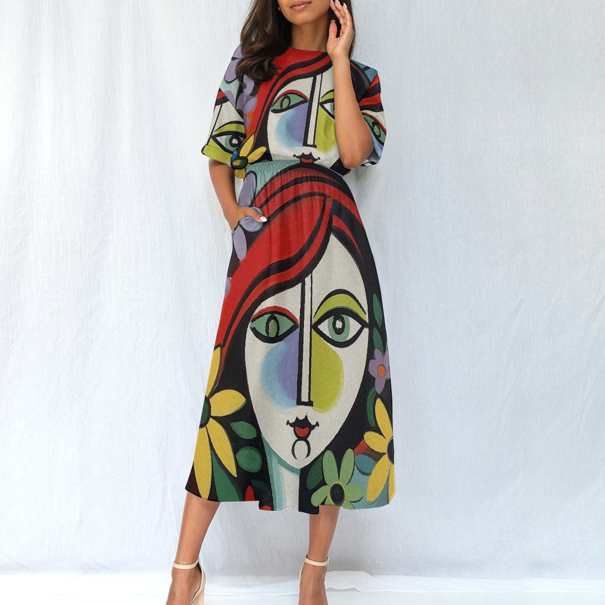 All-Over Print Women's Elastic Waist Dress