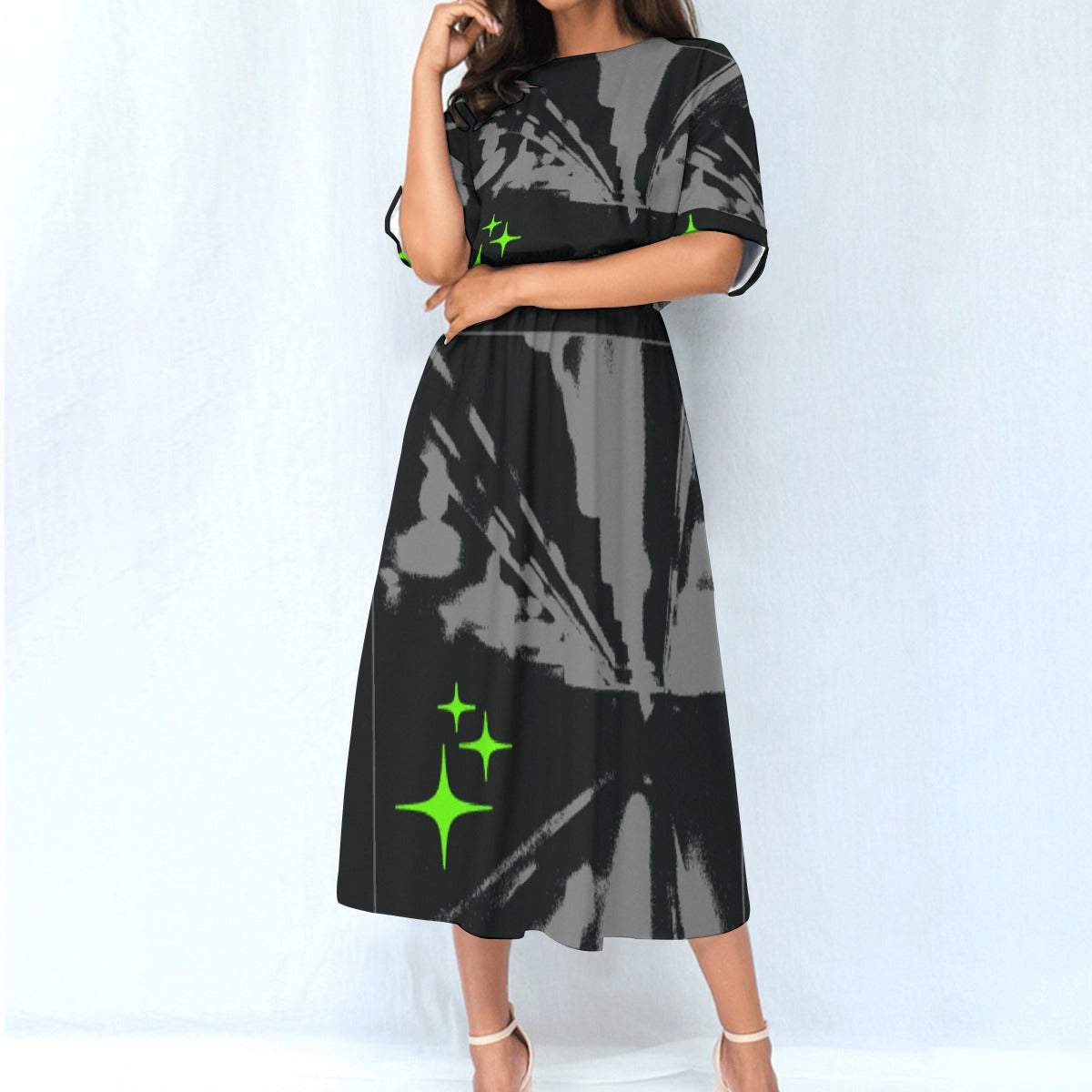 All-Over Print Women's Elastic Waist Dress