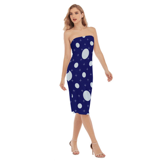 All-Over Print Women's Side Split Tube Top Dress