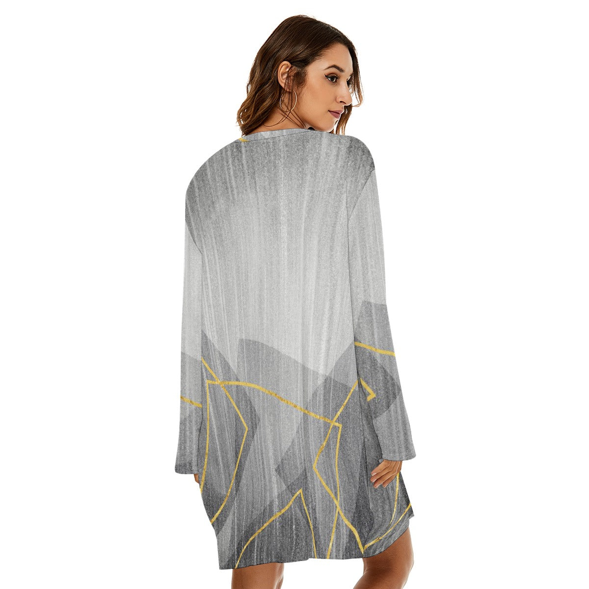 All-Over Print  Women's Loose Crew Neck Dress