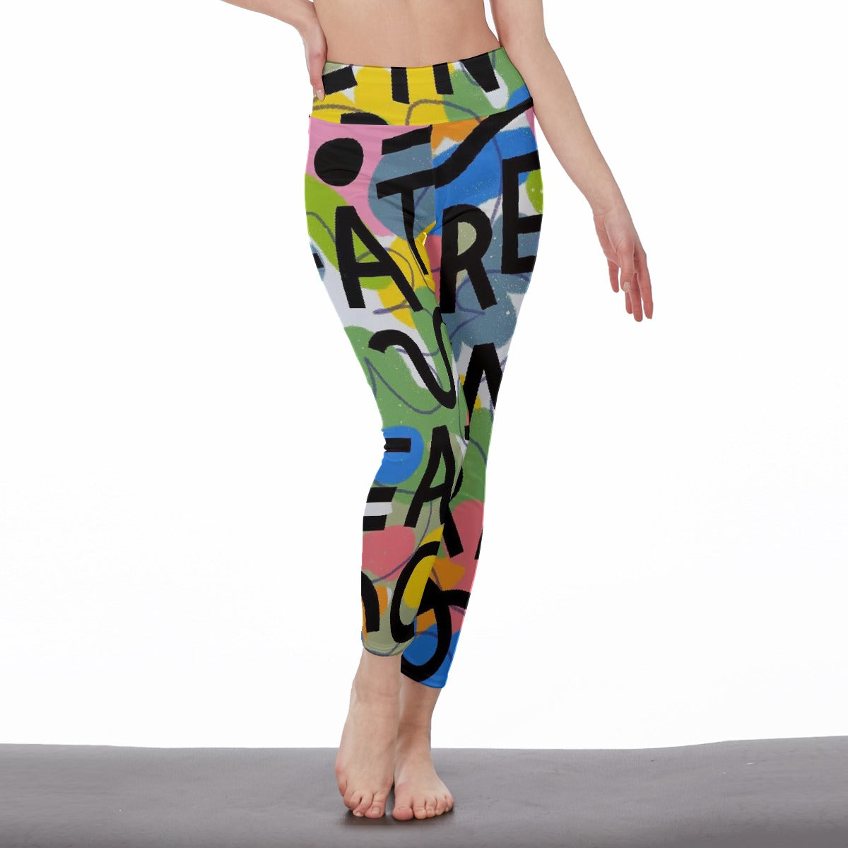 All-Over Print Women's High Waist Leggings | Side Stitch Closure