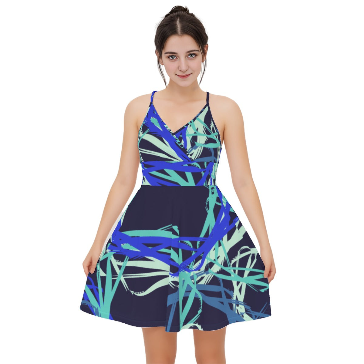 All-Over Print Women‘s Cross Cami Dress