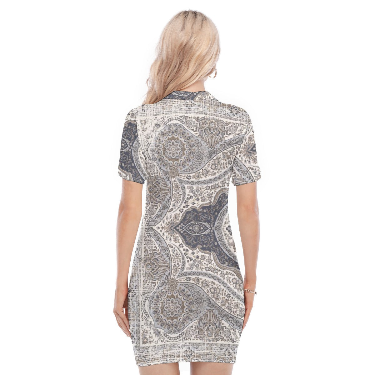 All-Over Print Women's Polo Collar Dress