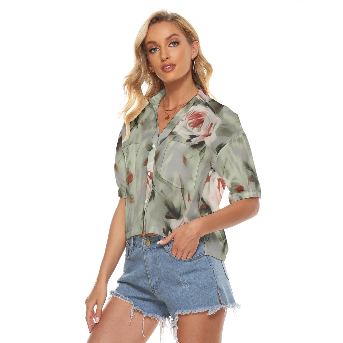 All-Over Print Women's V-neck Shirts