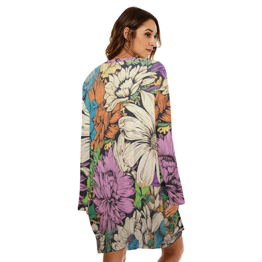 All-Over Print  Women's Loose Crew Neck Dress