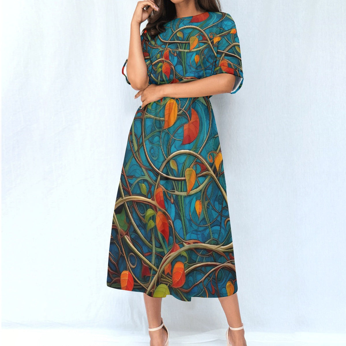 All-Over Print Women's Elastic Waist Dress