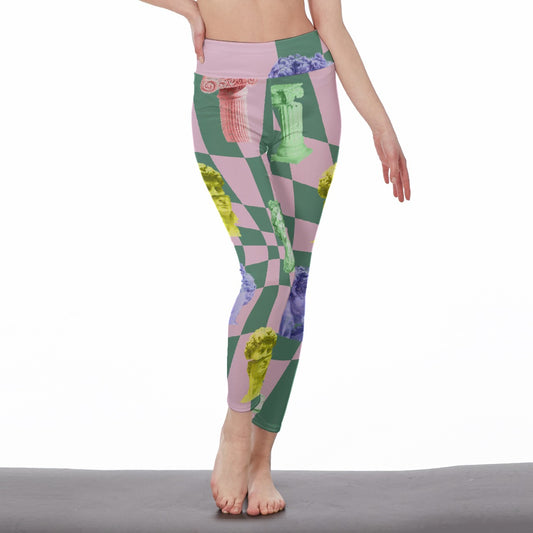 All-Over Print Women's High Waist Leggings | Side Stitch Closure