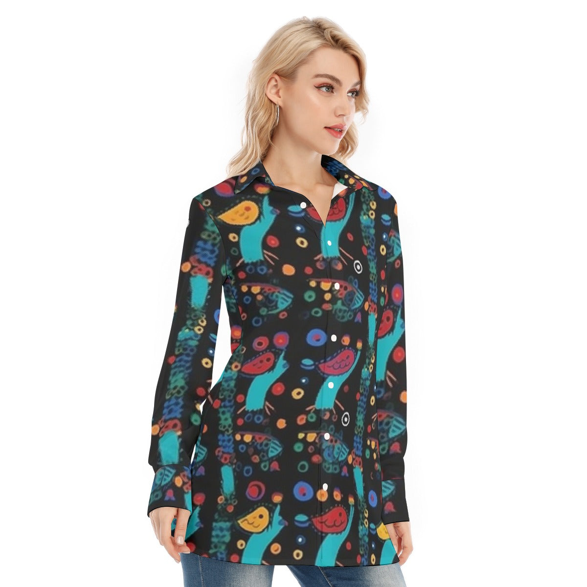 All-Over Print Women's Long Shirt