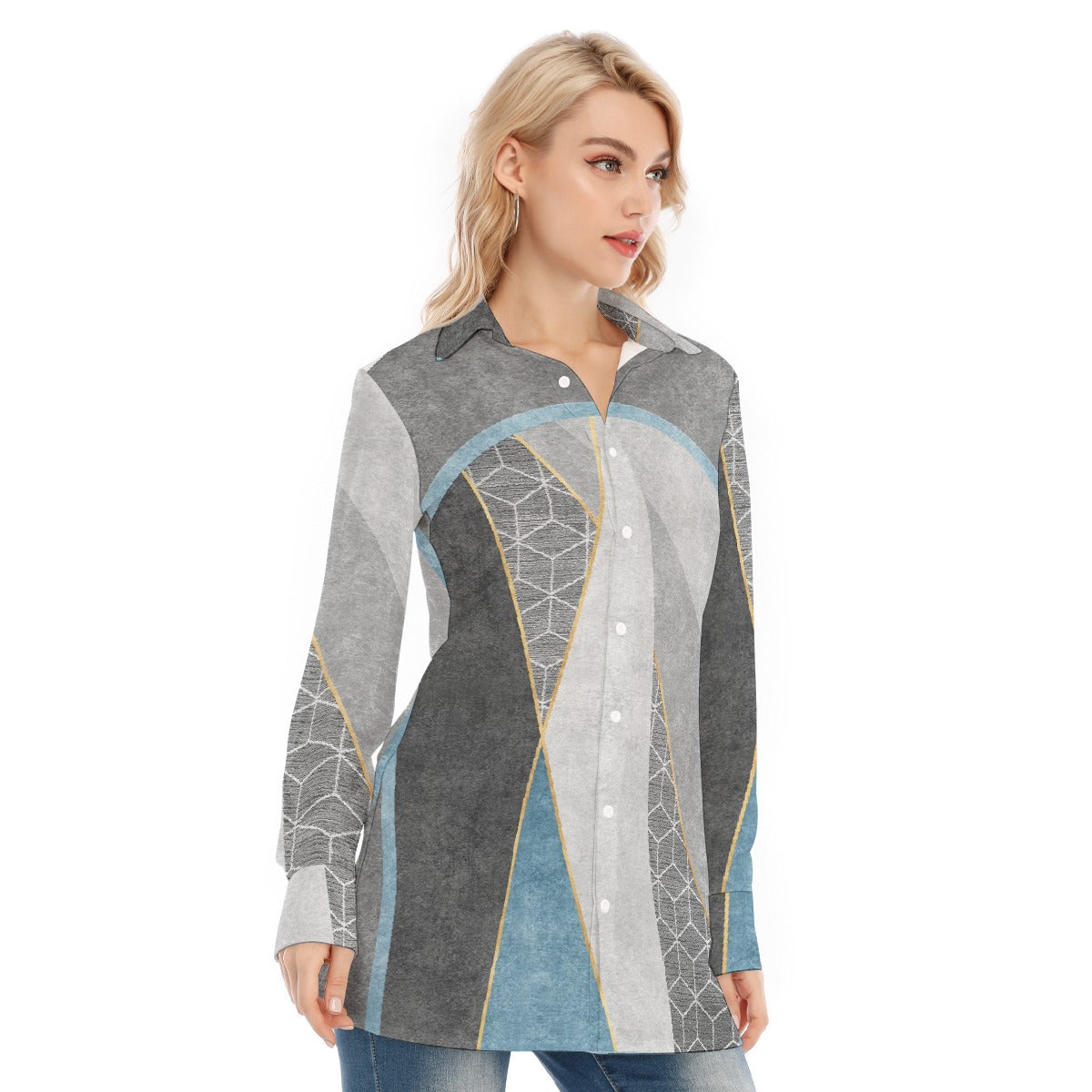 All-Over Print Women's Long Shirt